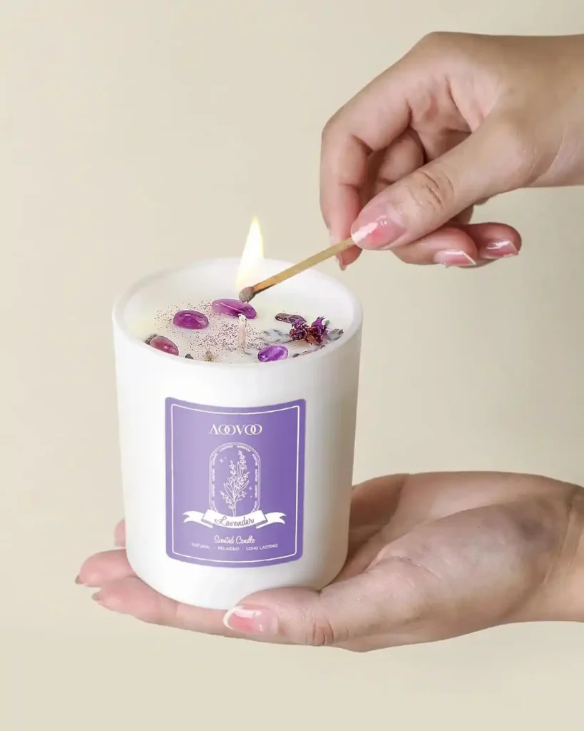 AOOVOO Lavender Scented Candles for Women - Aromatherapy Candle