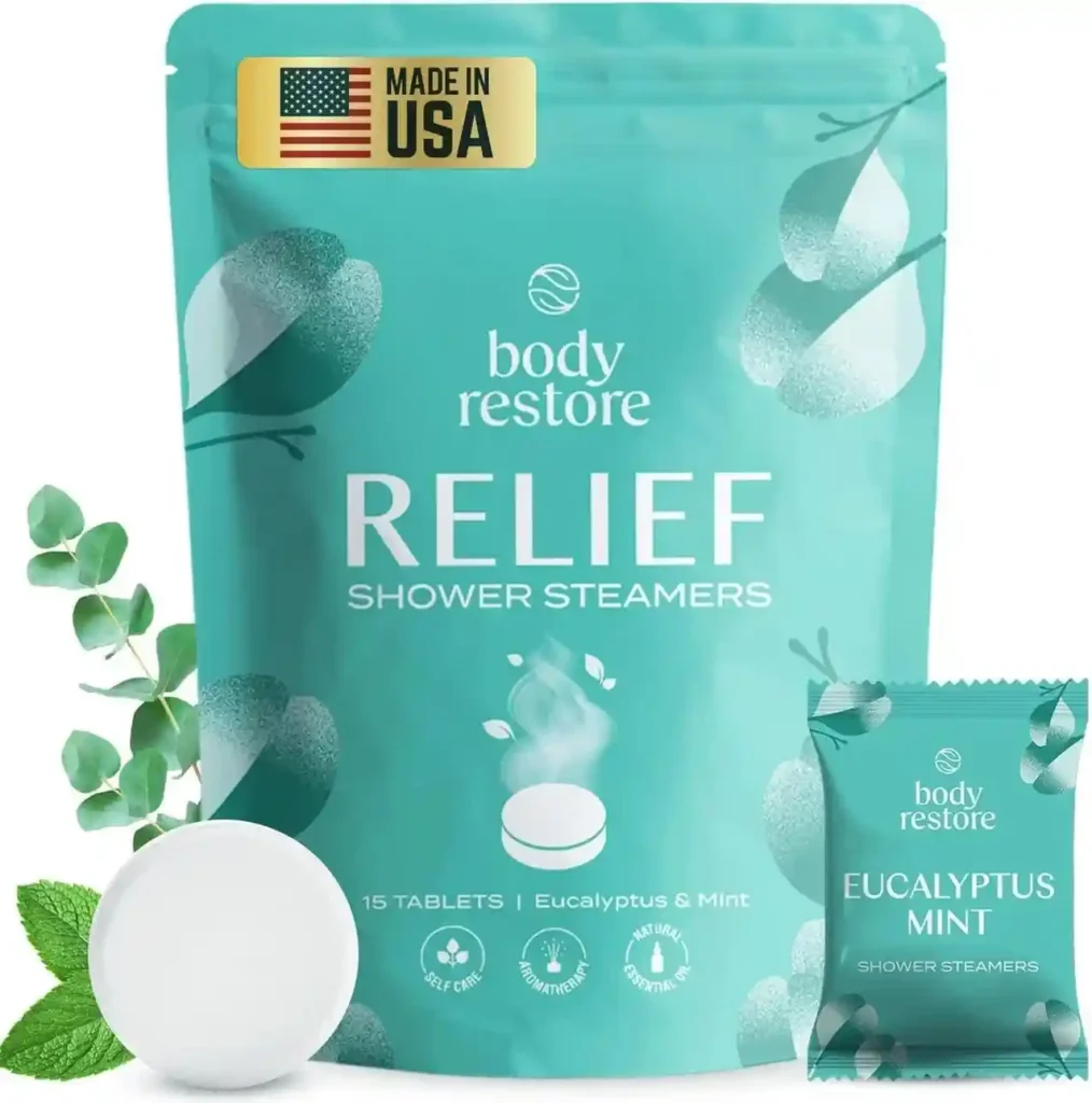 Body Restore Shower Steamers Aromatherapy 15 Pack - Christmas Stocking Stuffers for Men