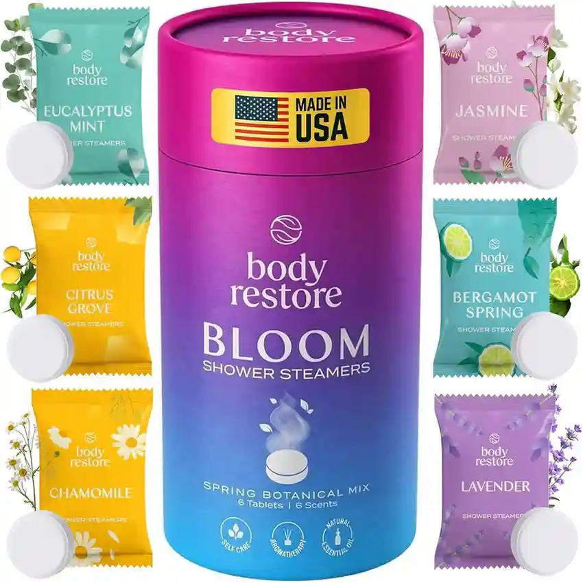 Body Restore Shower Steamers Aromatherapy 6 Pack - Christmas Stocking Stuffers