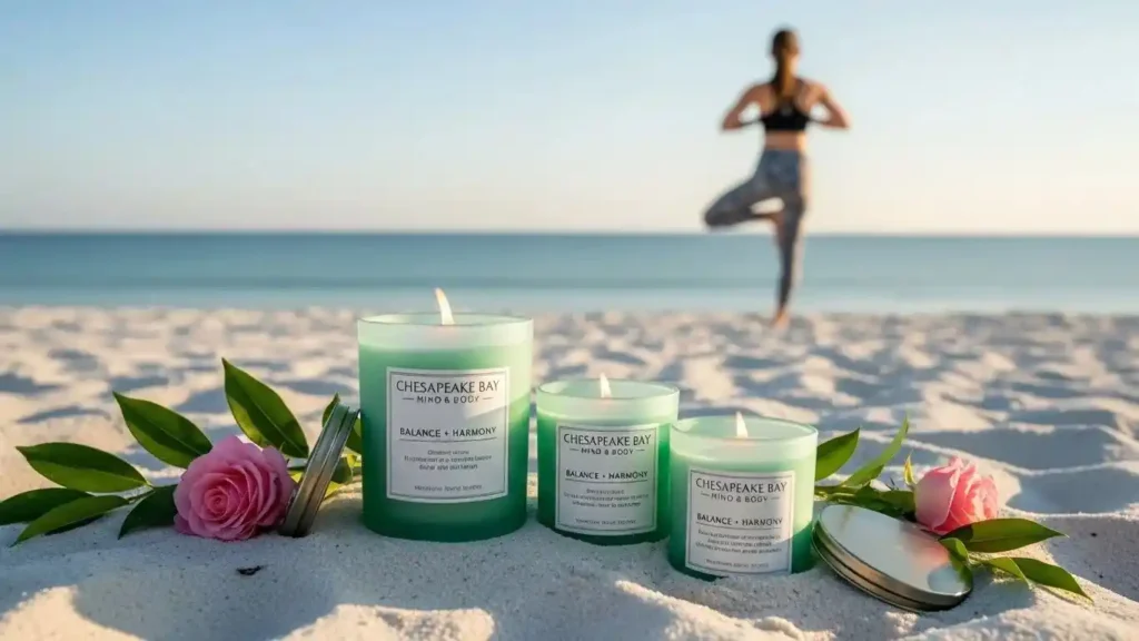 
Chesapeake Bay Balance + Harmony Scented Candle Water Lily Pear Fragrance 50 Hours Burn Time Warm