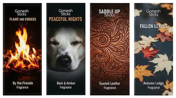 Gonesh Scents of Fall - Incense Sticks Variety Pack