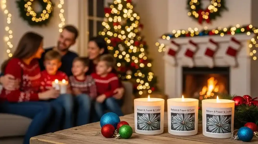 Homsolver Balsam Pine Candle, Christmas Balsam Fir Candles Scented