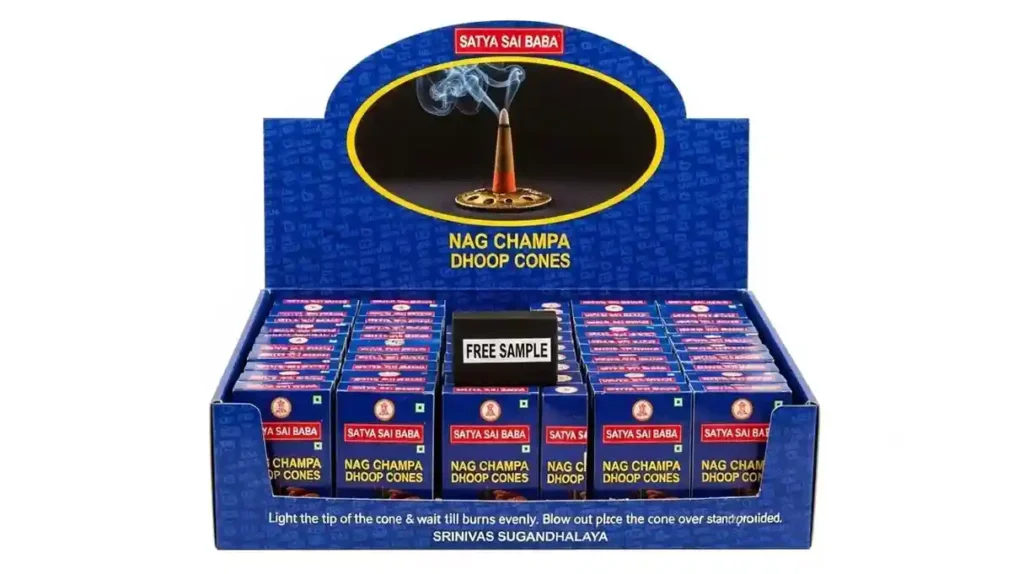 Satya Sai Baba Nag Champa Incense Dhoop Cones, 144 Cones