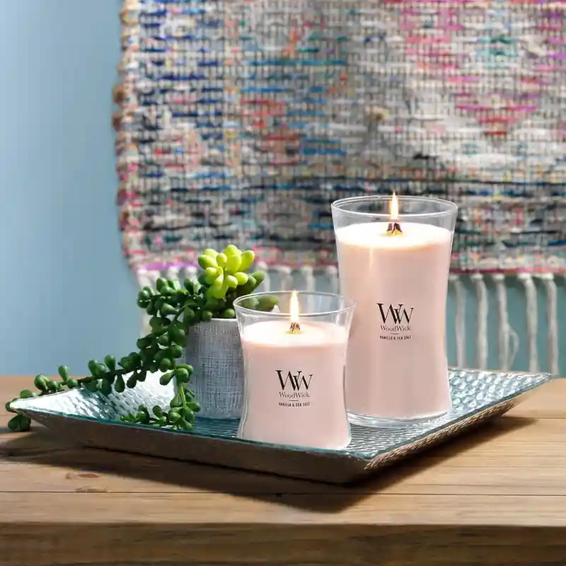 WoodWick Vanilla Sea Salt Large Hourglass Candle